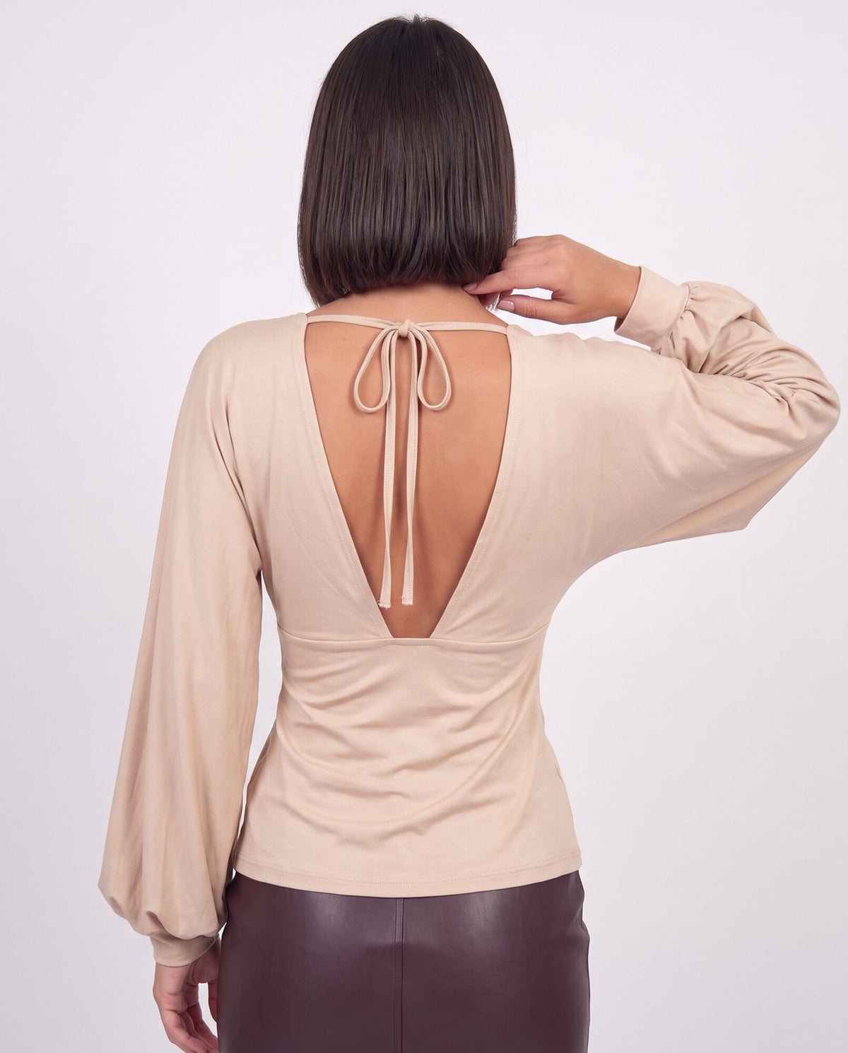 Maglia V Basic-Beige