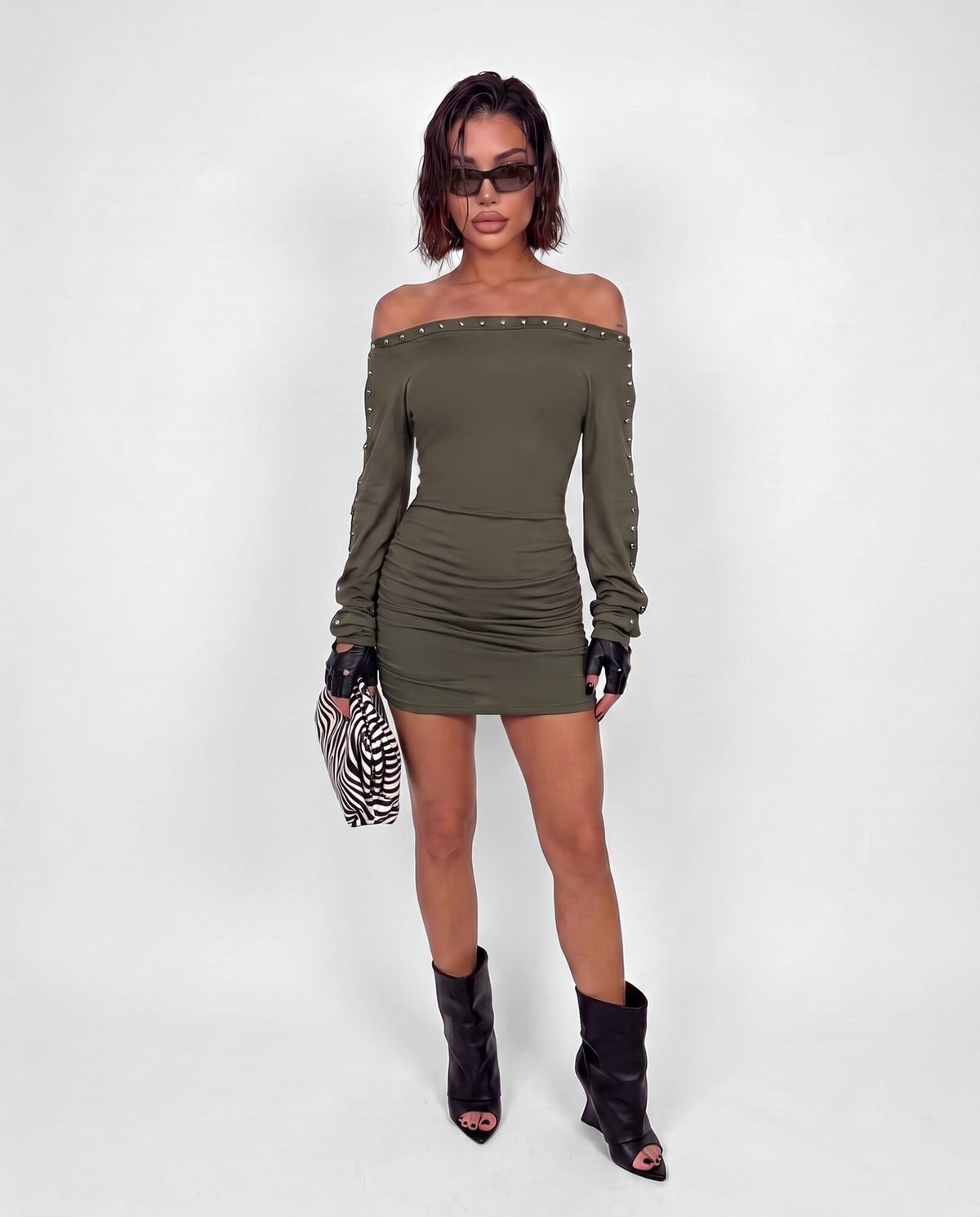 Abito Stud Shoulder-Green