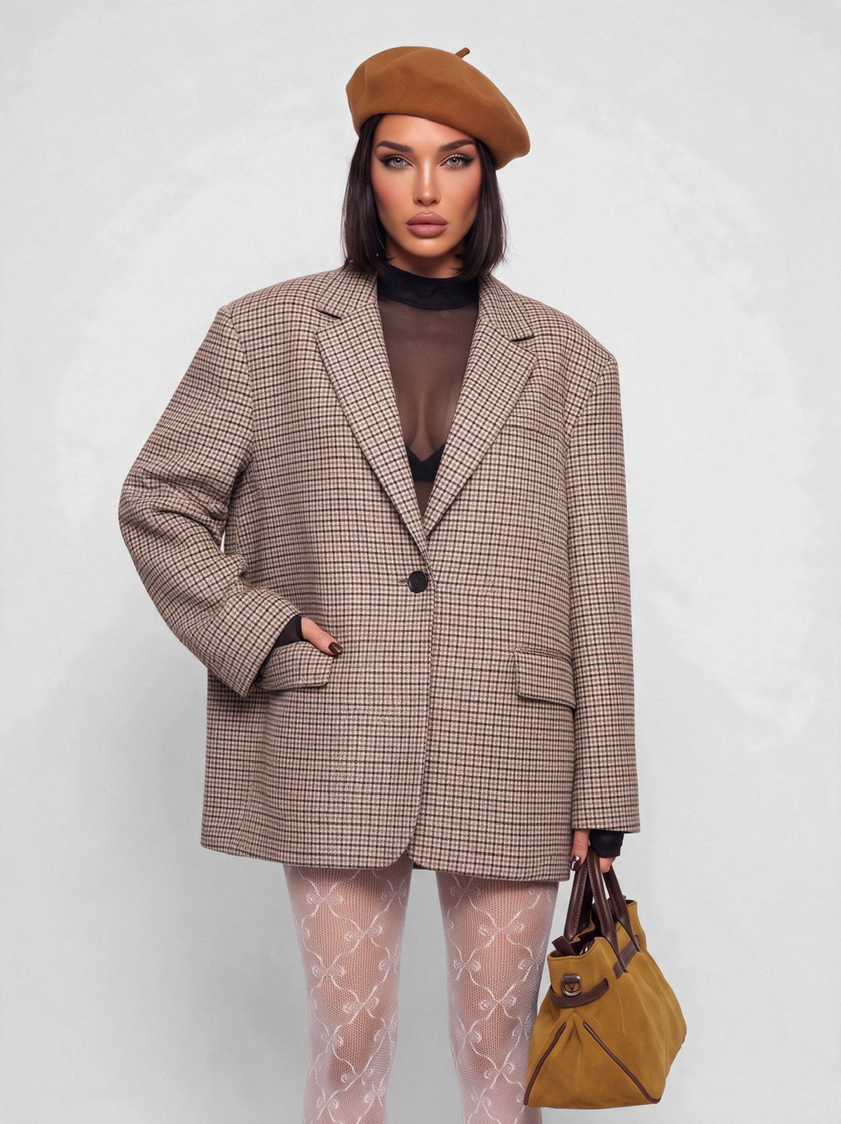 Giacca Classic Check-Beige