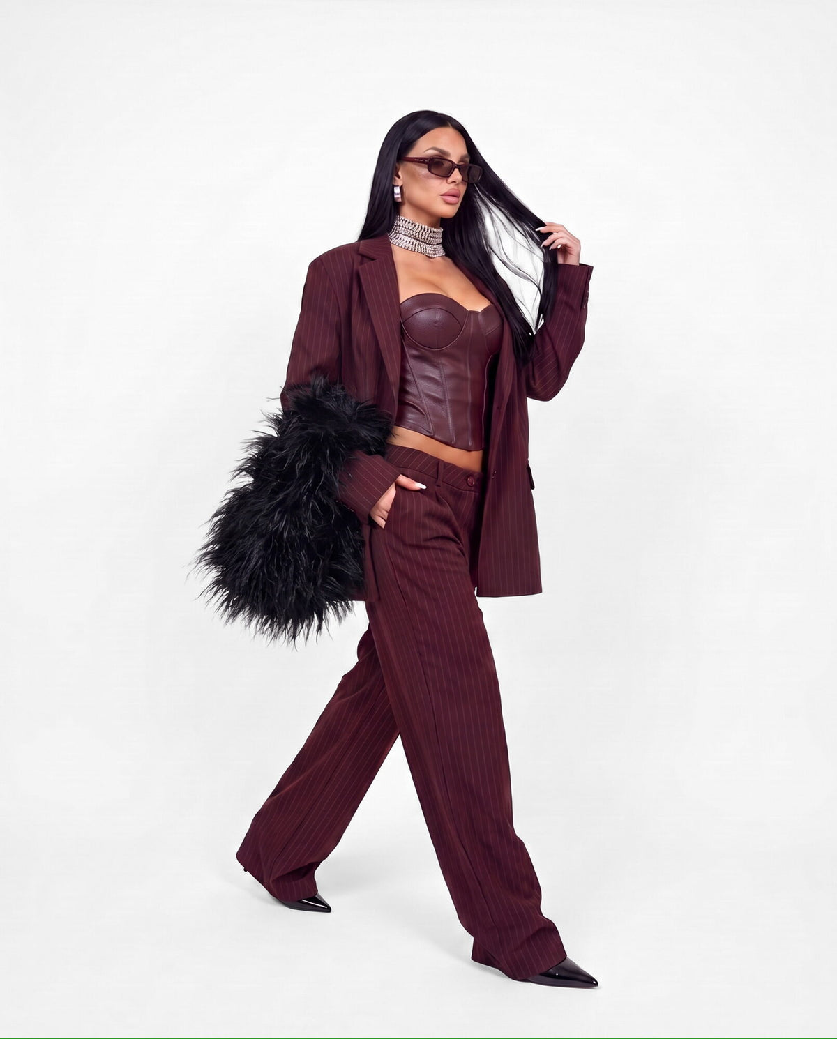 Corsetto Leather Curve-Cherry Red