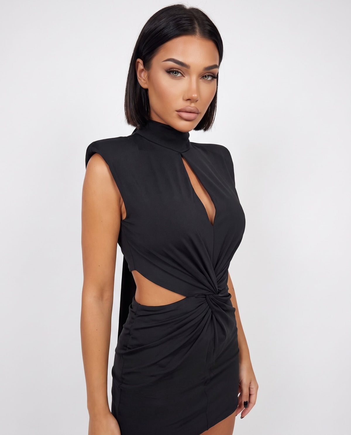 Abito Twist Cutout-Black