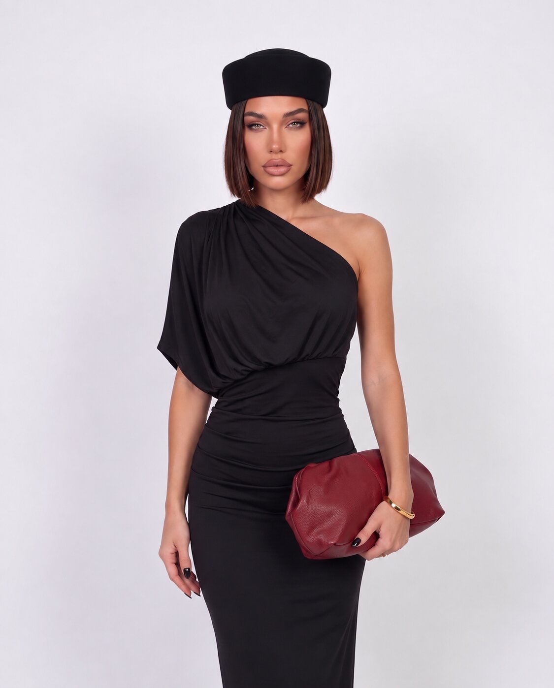 Abito One Shoulder-Black
