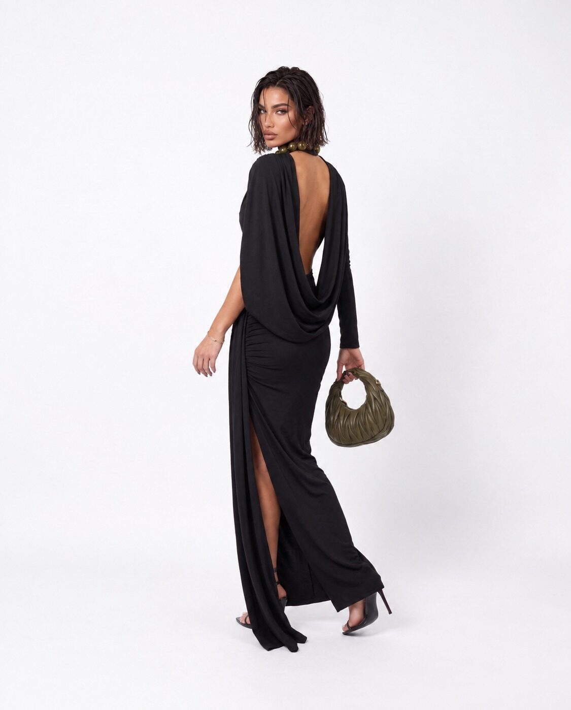 Abito Cape Slit-Black