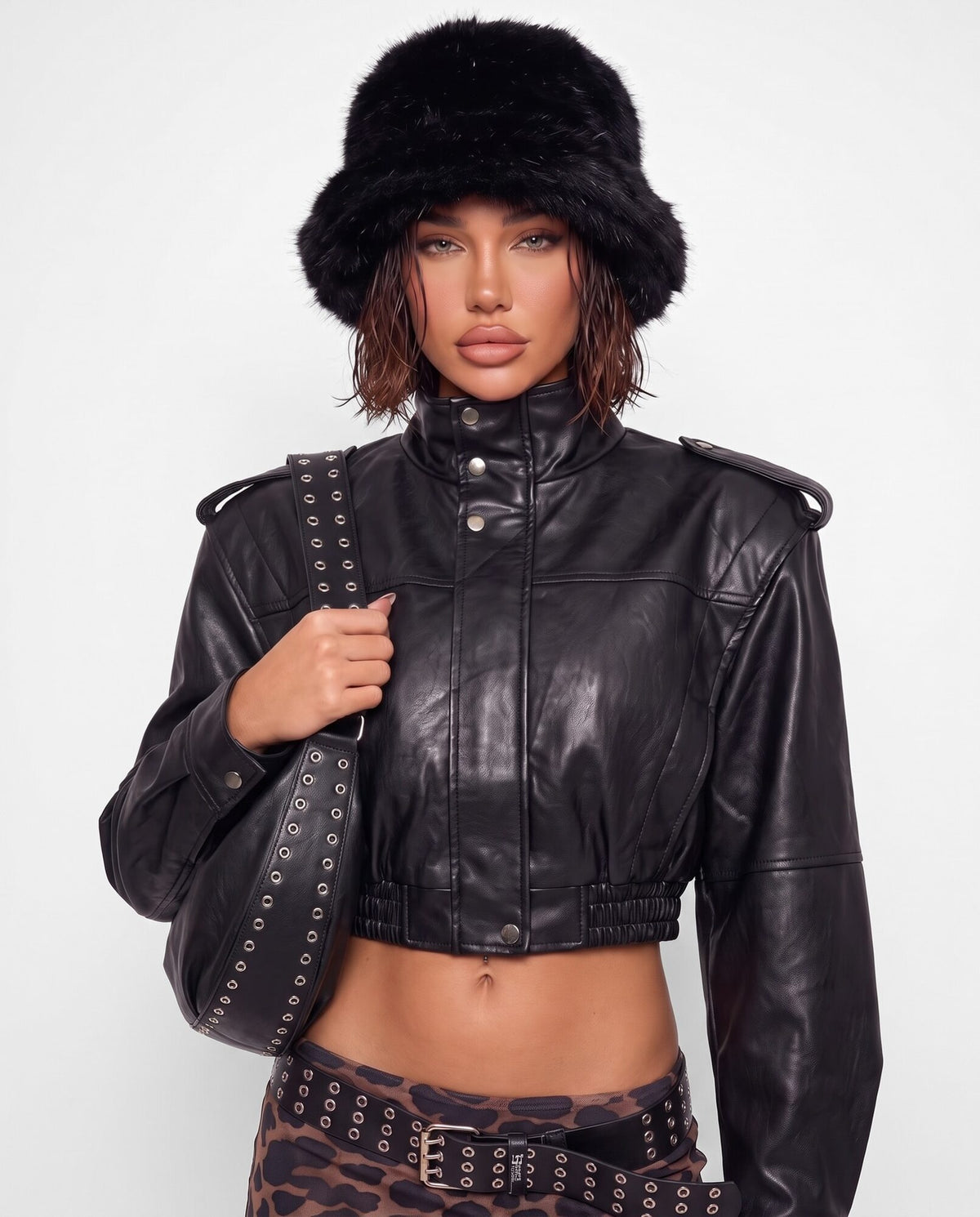 Giacca Leather Crush-Black