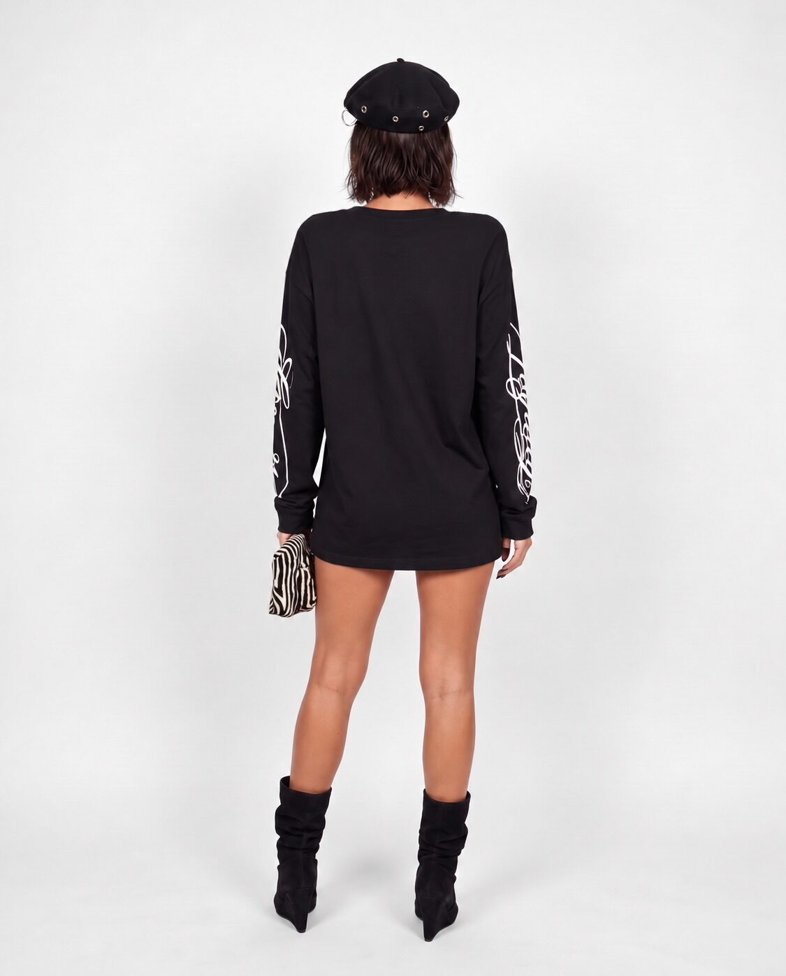 Maglia Heart Print-Black