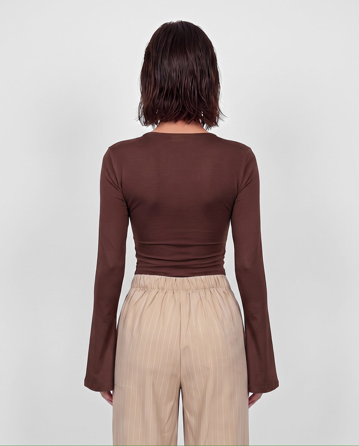 Maglia Lace V-Brown