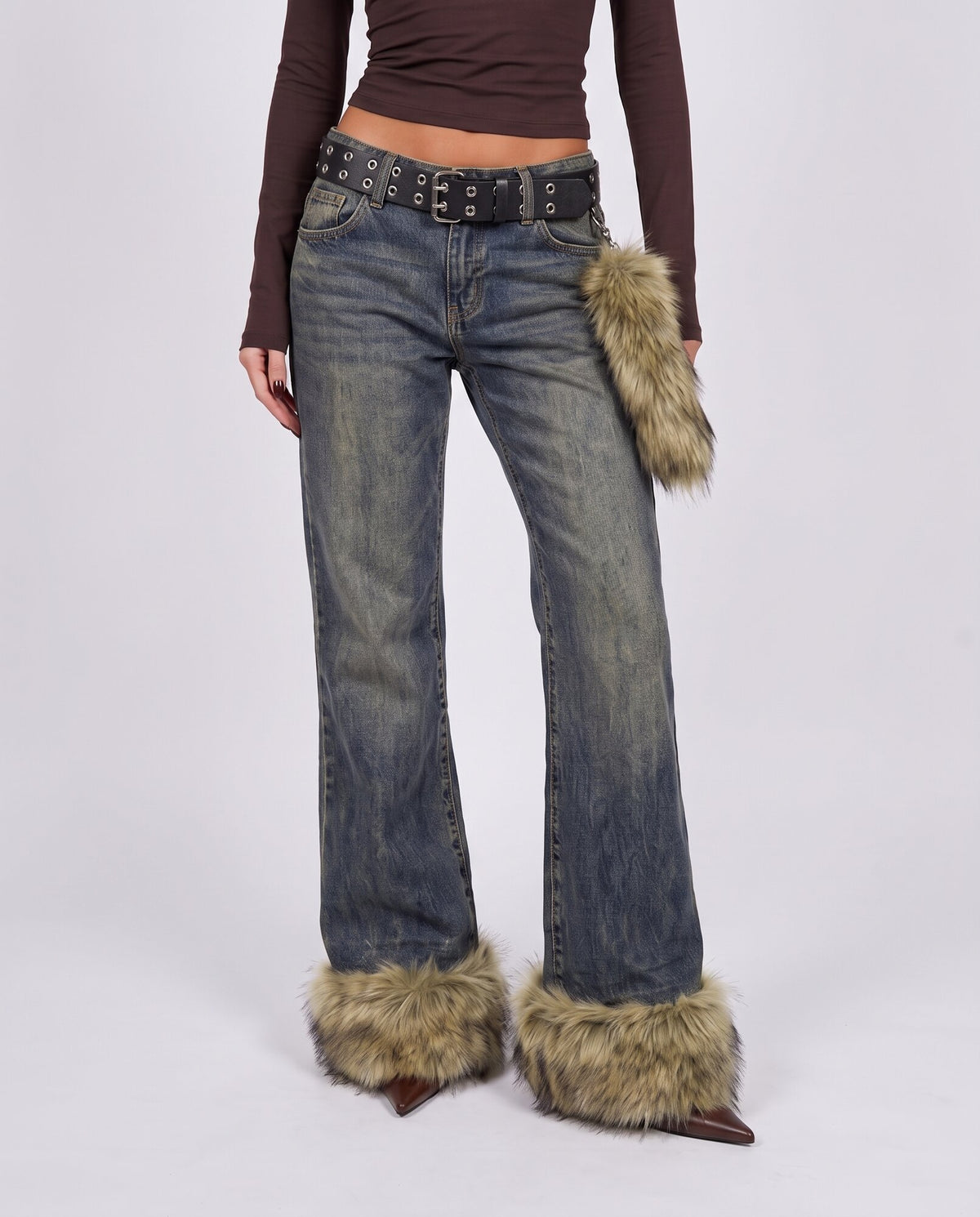 Jeans Fur Trim