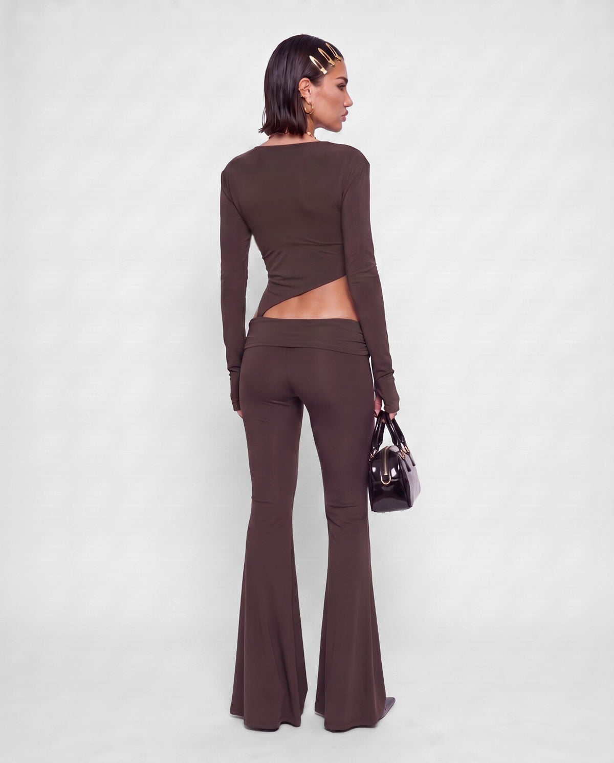 Jumpsuit Gold Detail-Brown