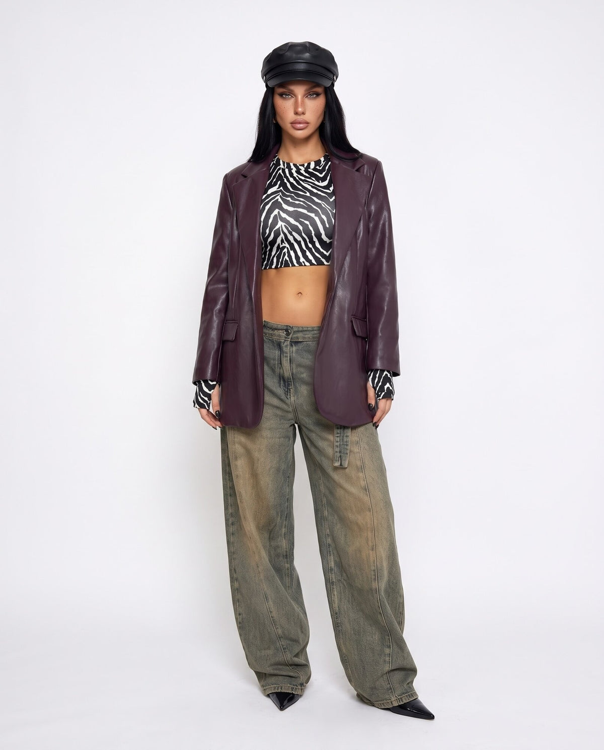 Total Look Leather Wine
