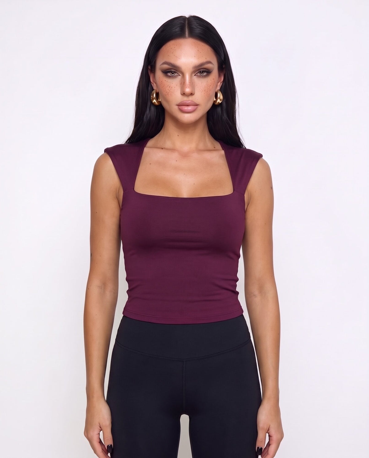 Maglia Square Neck-Wine