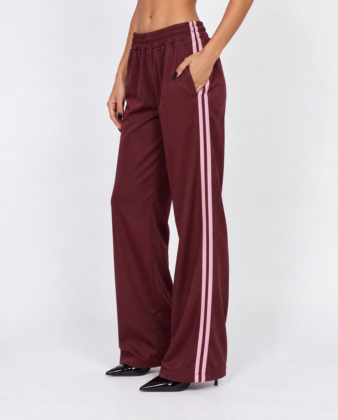Pantalone Side Stripe-Cherry Red