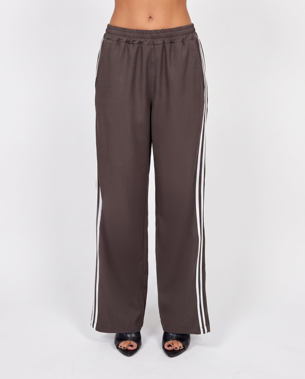 Pantalone Side Stripe-Brown