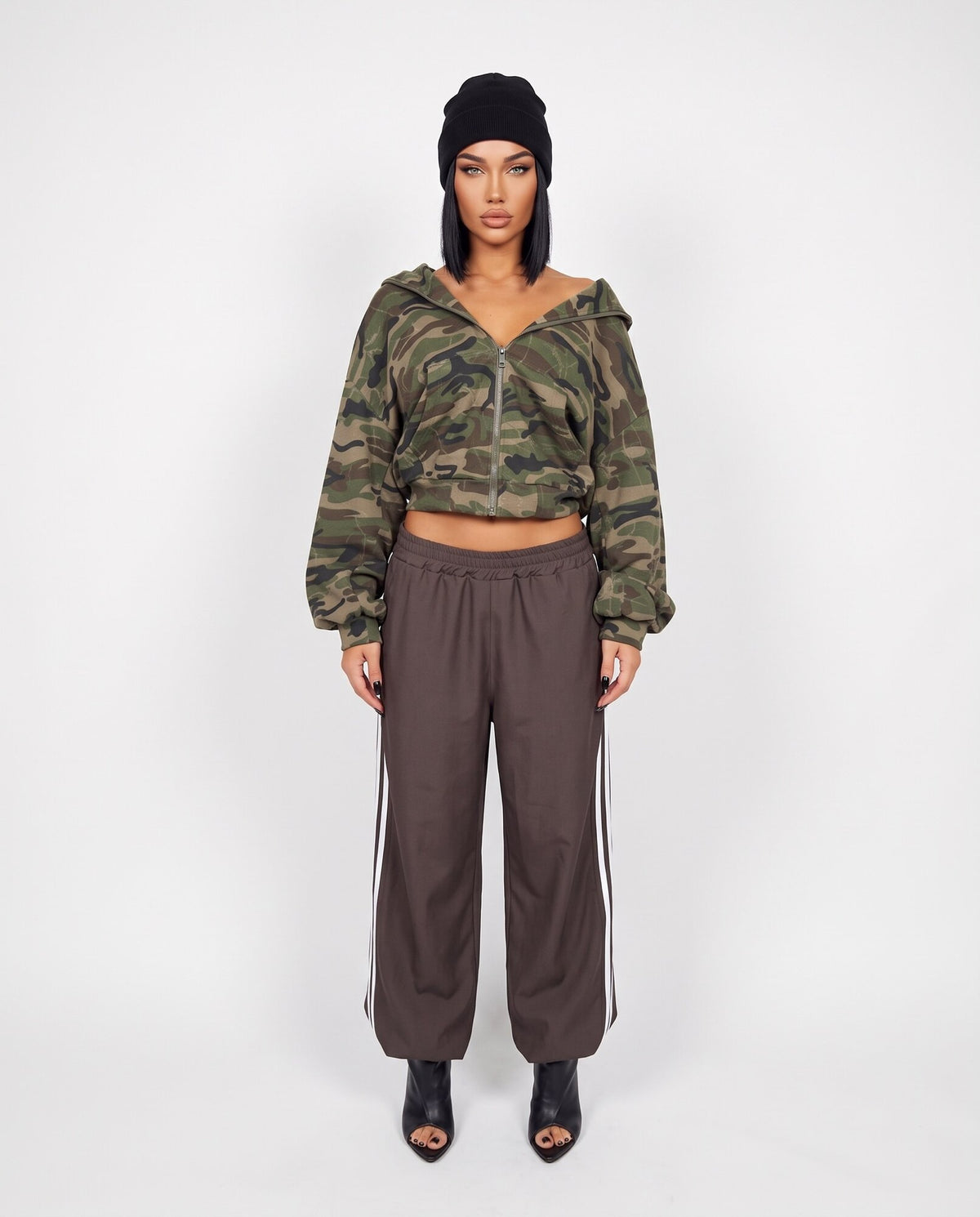 Pantalone Side Stripe-Brown