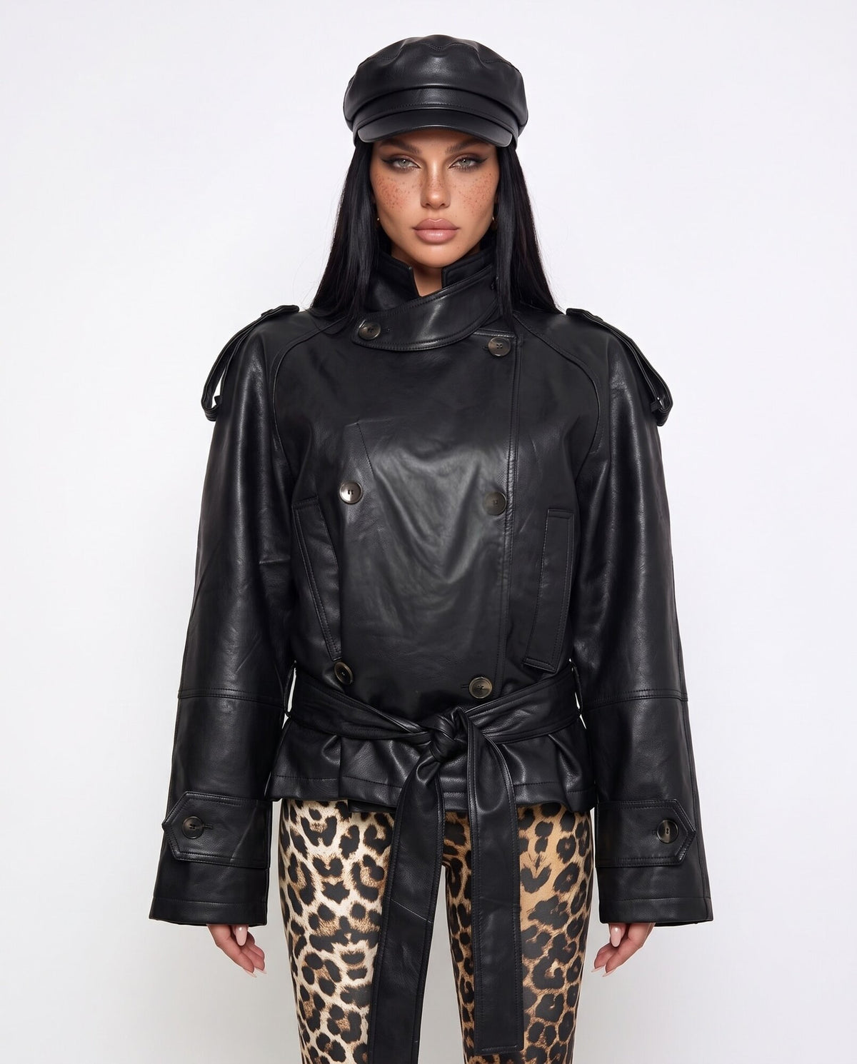 Trench Six Buttons-Black