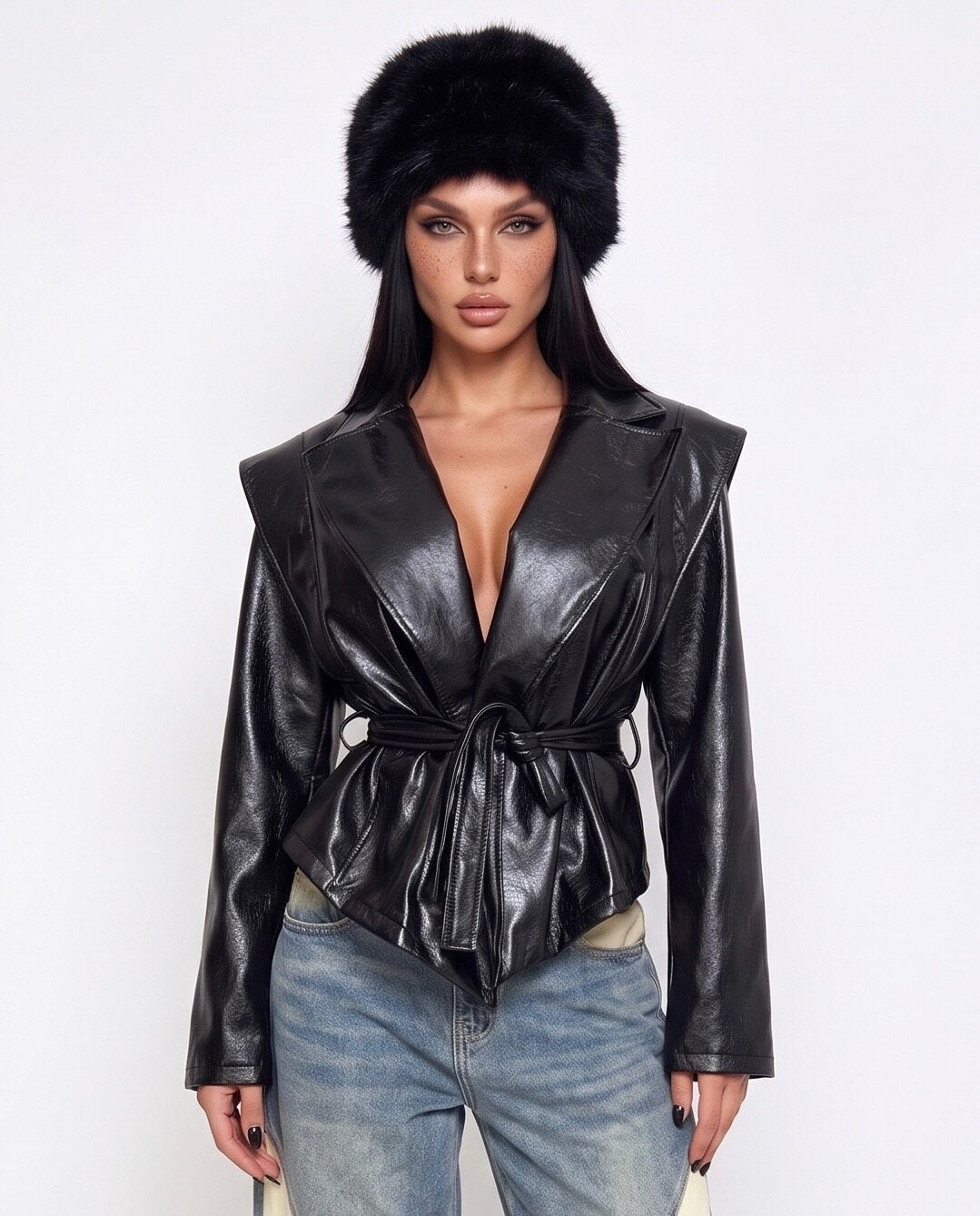 Trench Vintage Leather-Black