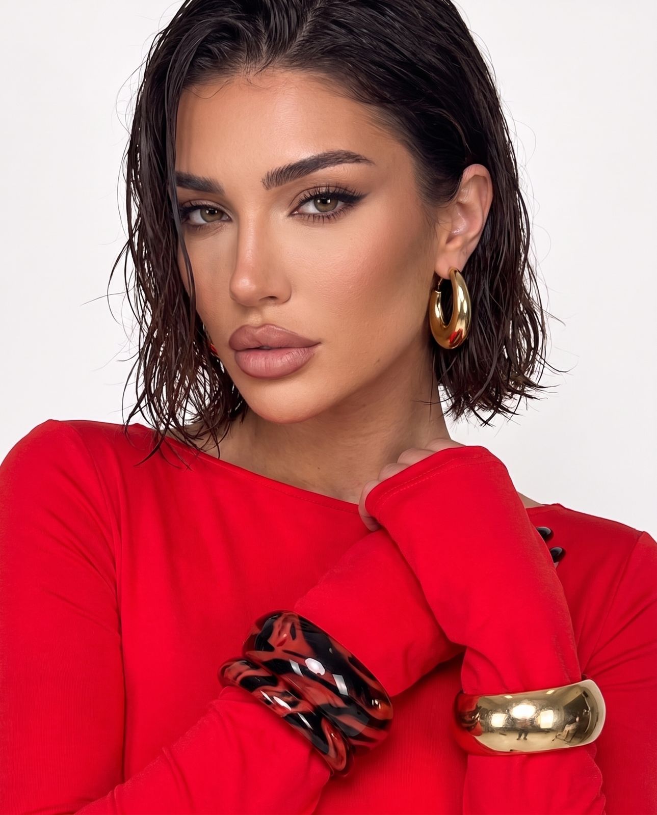 Air Touch Dress-Red