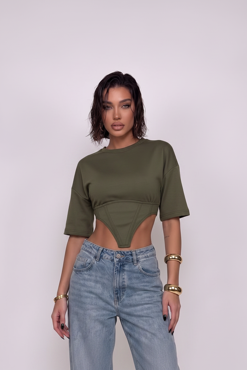 T-shirt Corset Waist - Green