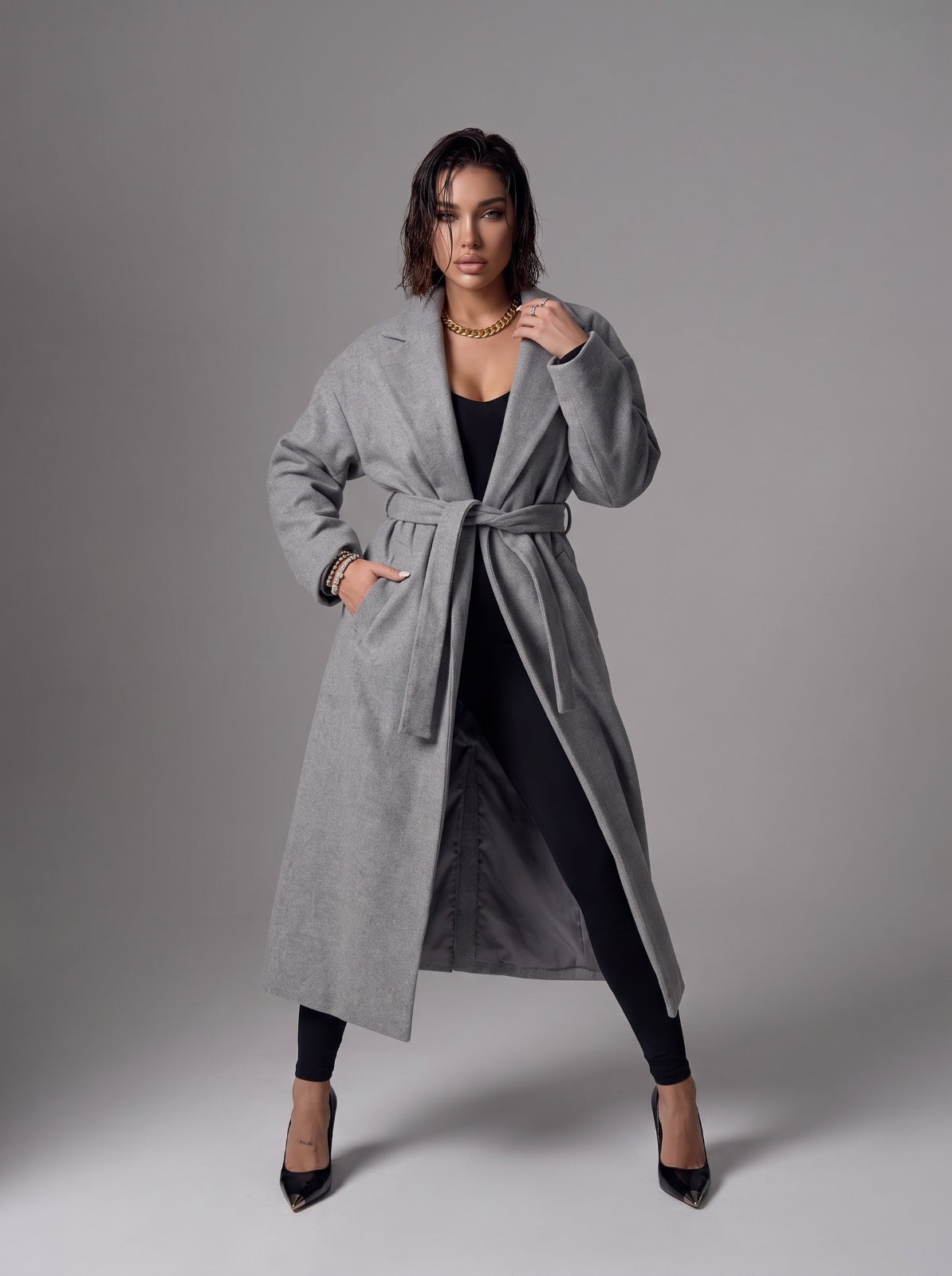 Wrap Coat - Grey