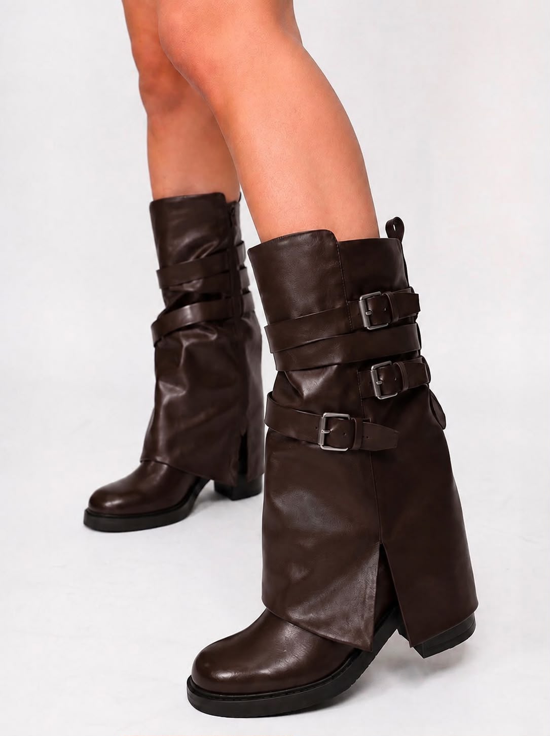 Stivale Three Buckle - Brown