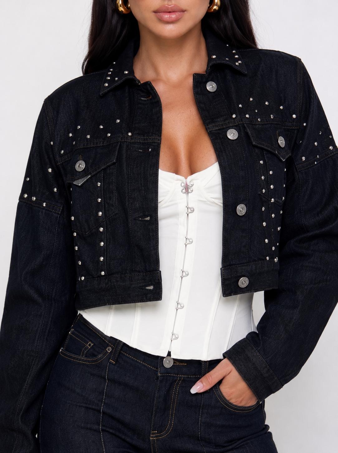 Giacca Crop Studded
