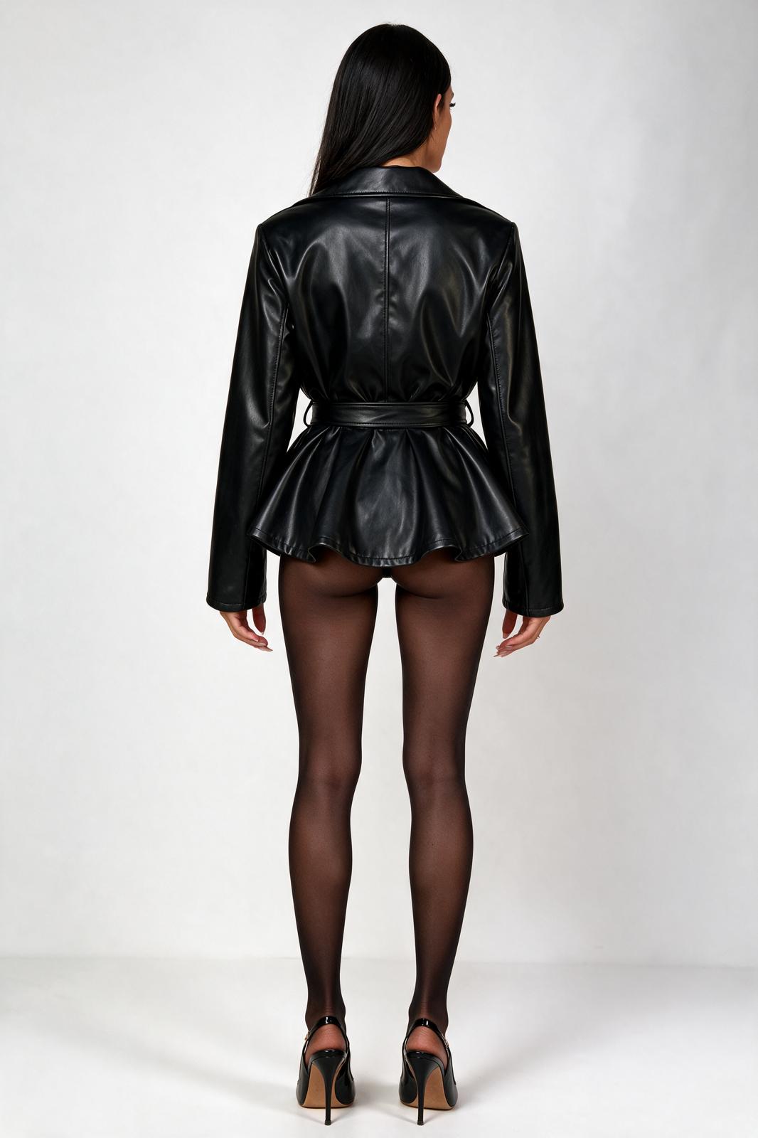 Trench Glossy Leather-Black