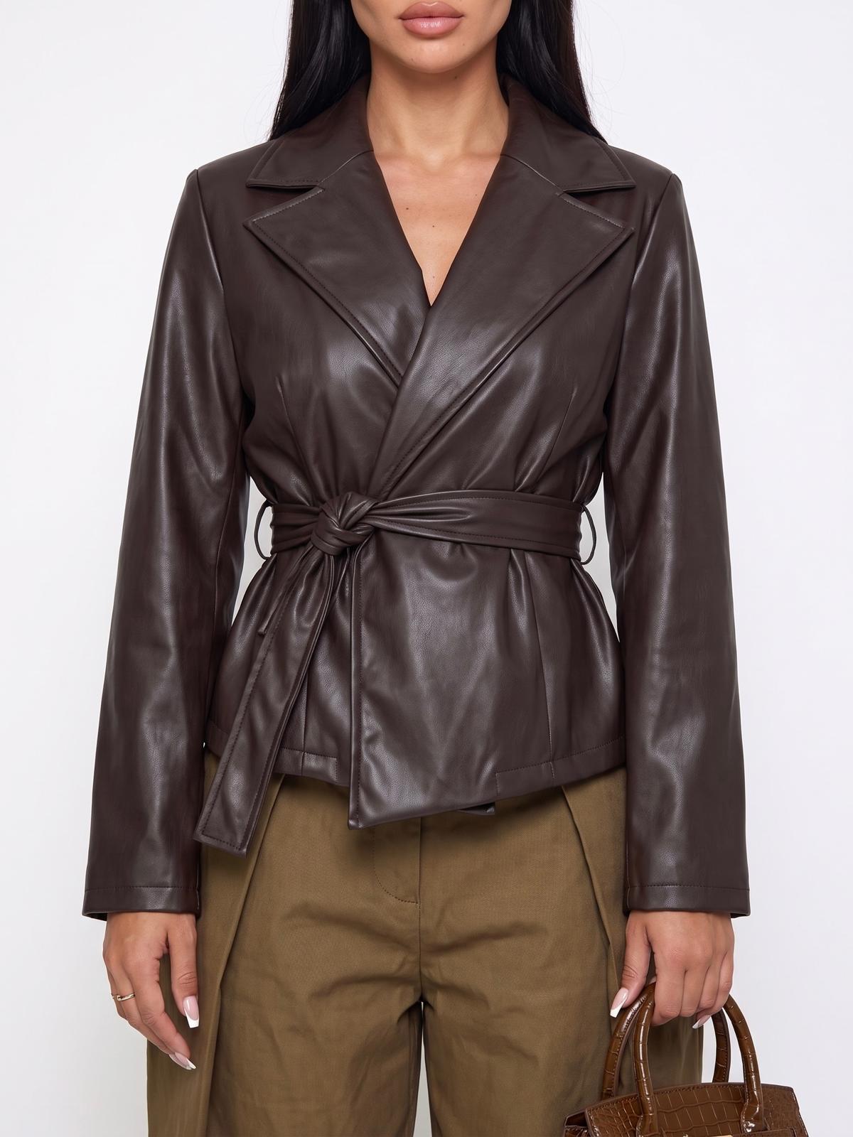 Trench Glossy Leather-Brown