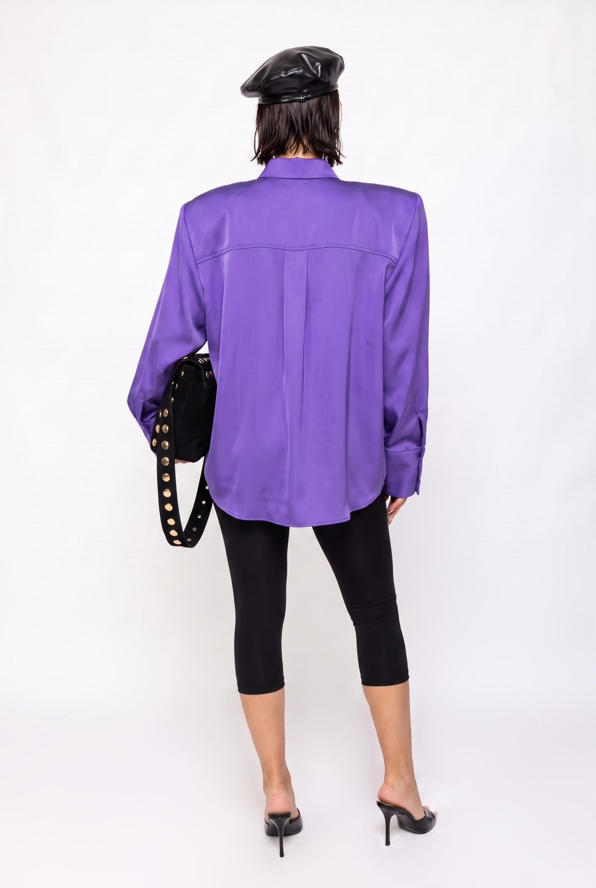 Camicia Shiny Satin-Viola