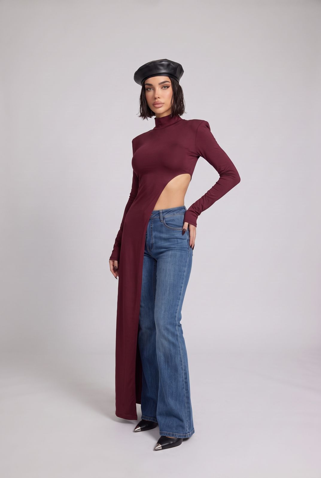 Asymmetrical Jumper - Cherry Red