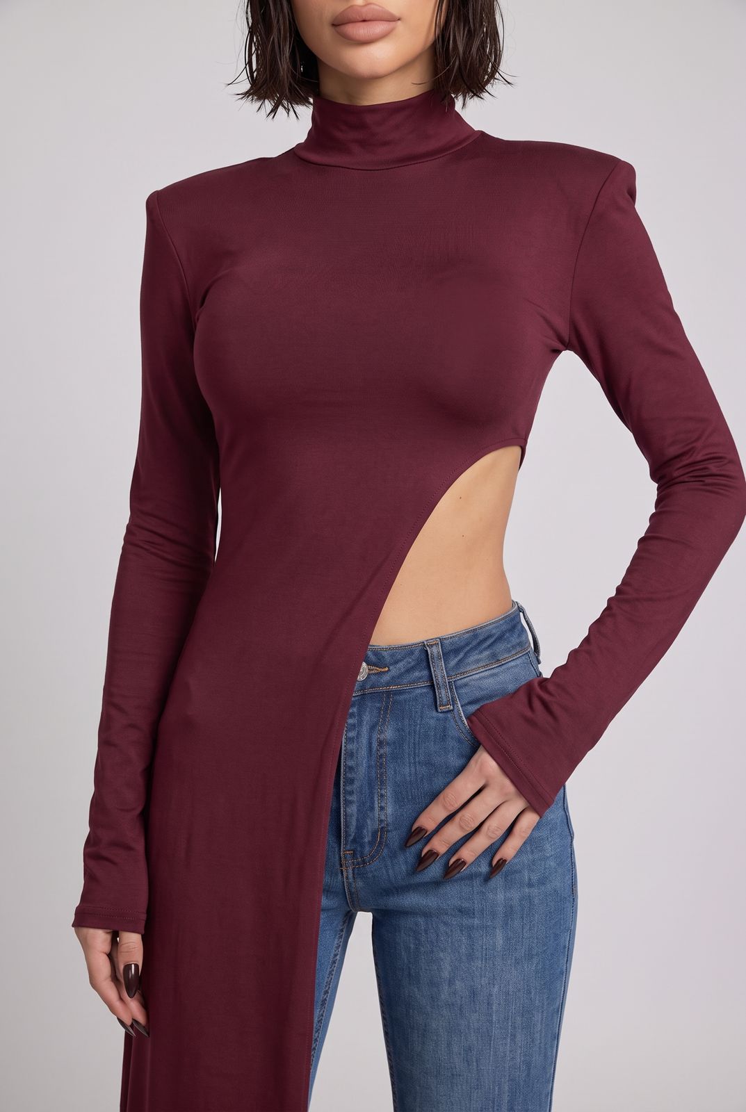 Asymmetrical Jumper - Cherry Red