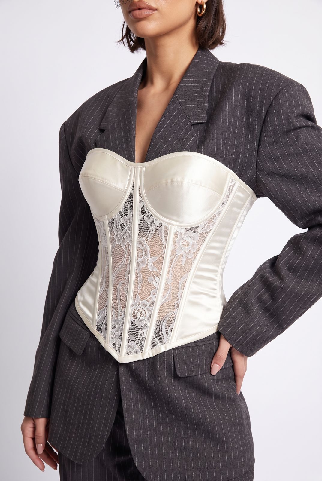 Corset Satin -White