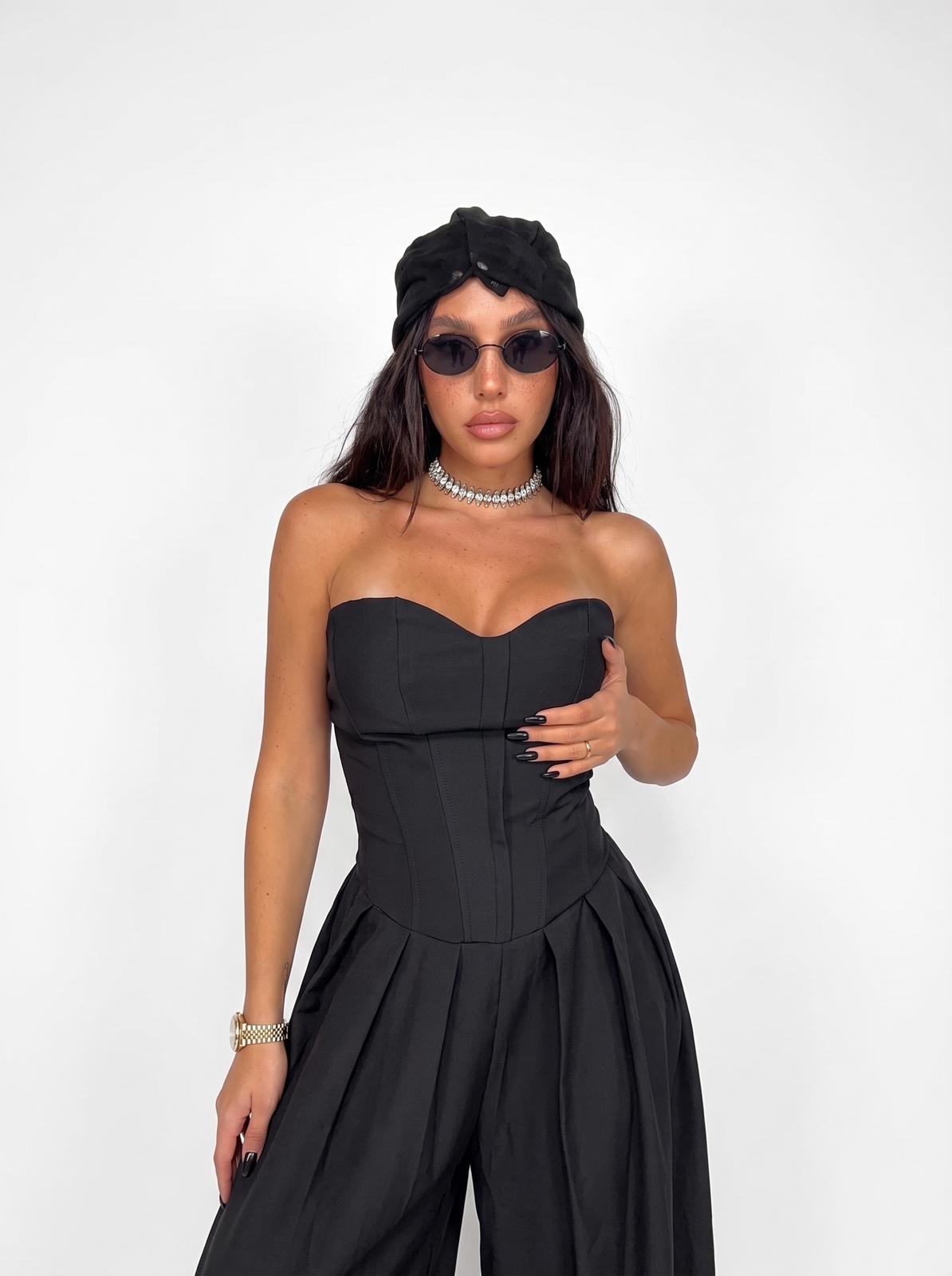 Strapless Jumpsuit-Black