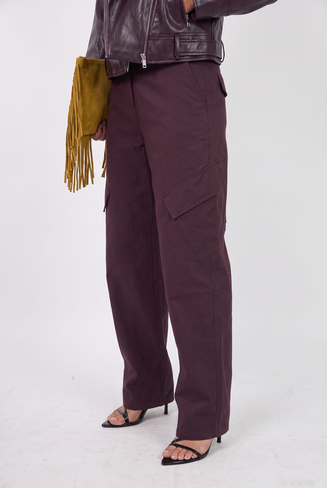 Pantalone Cargo Girl-Cherry Red