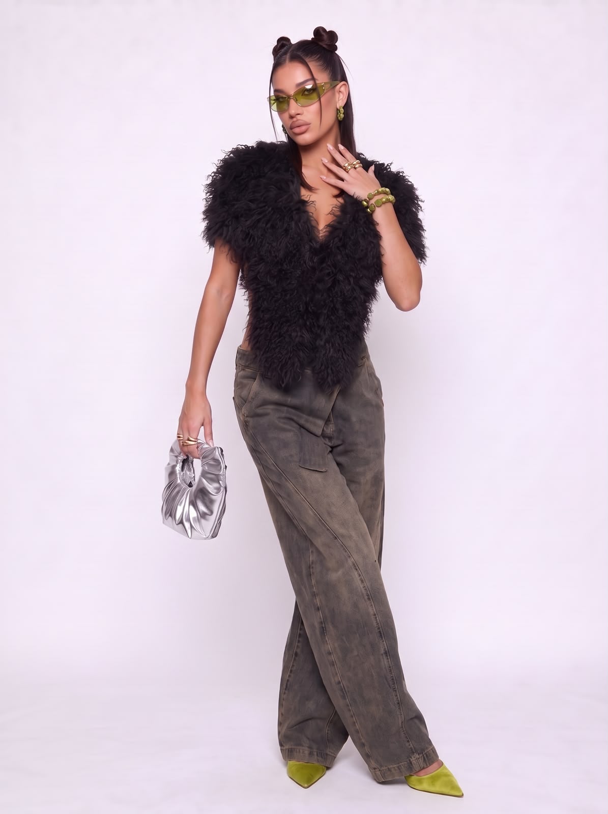 Top Extra Fur-Black