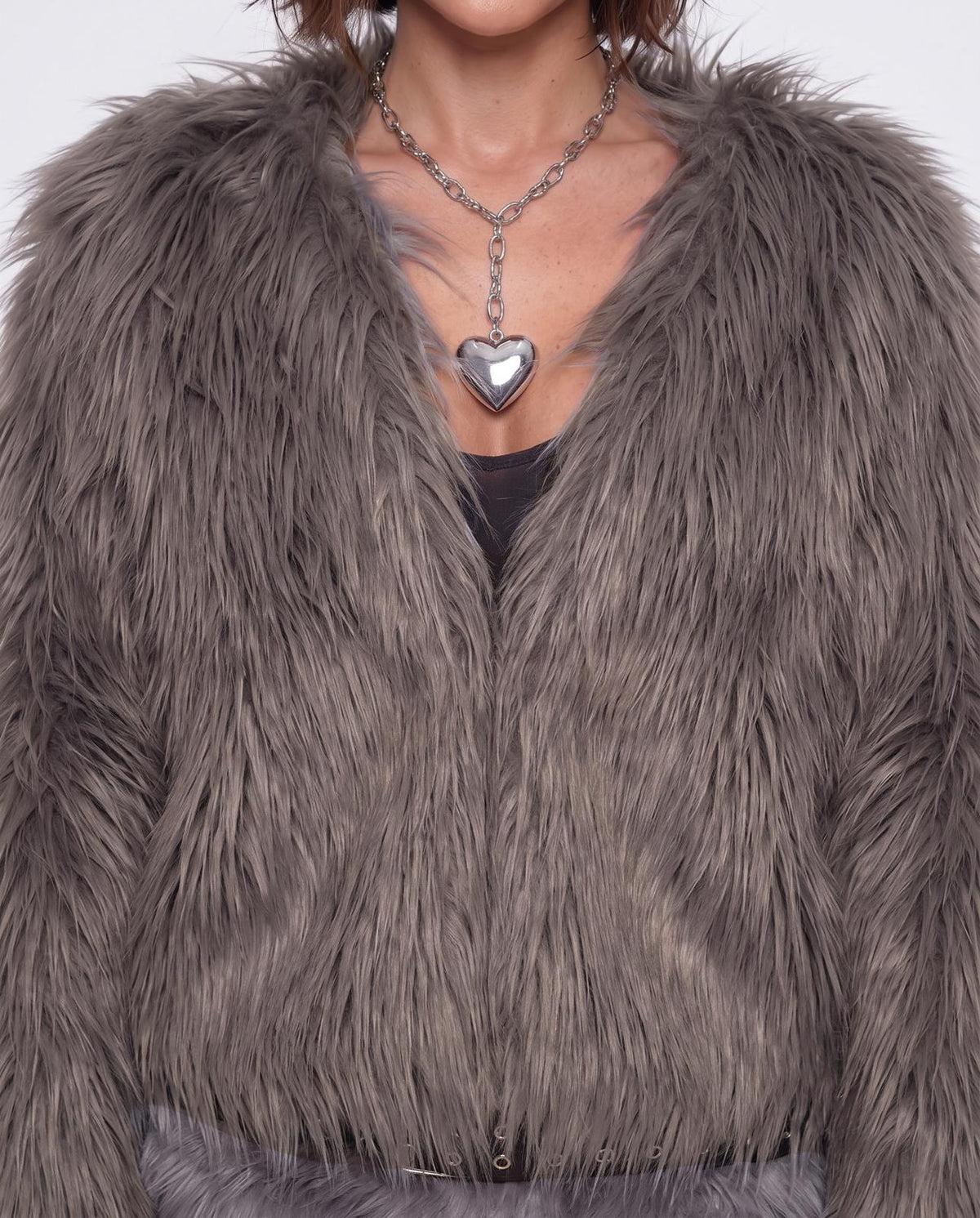 Pelliccia Fluffy Crush-Tortora