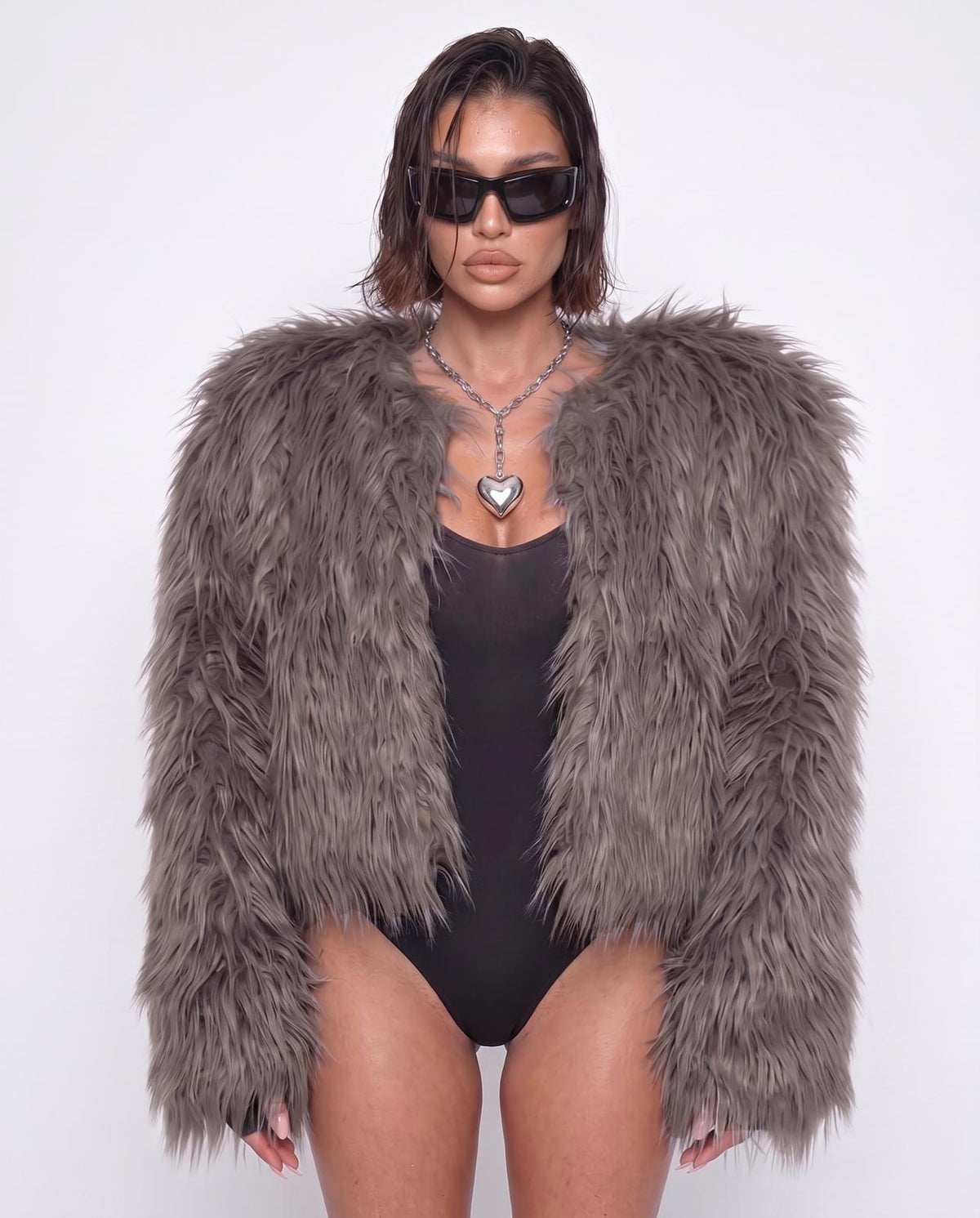 Pelliccia Fluffy Crush-Tortora