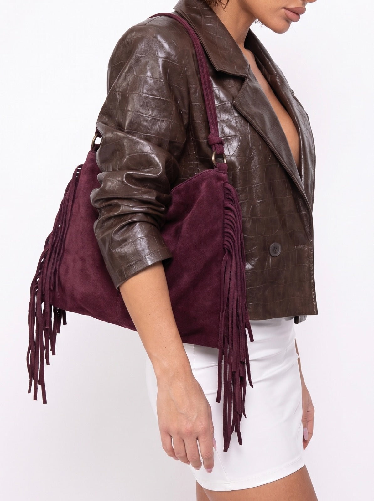Bolso Fringe Icon-Rojo Cereza