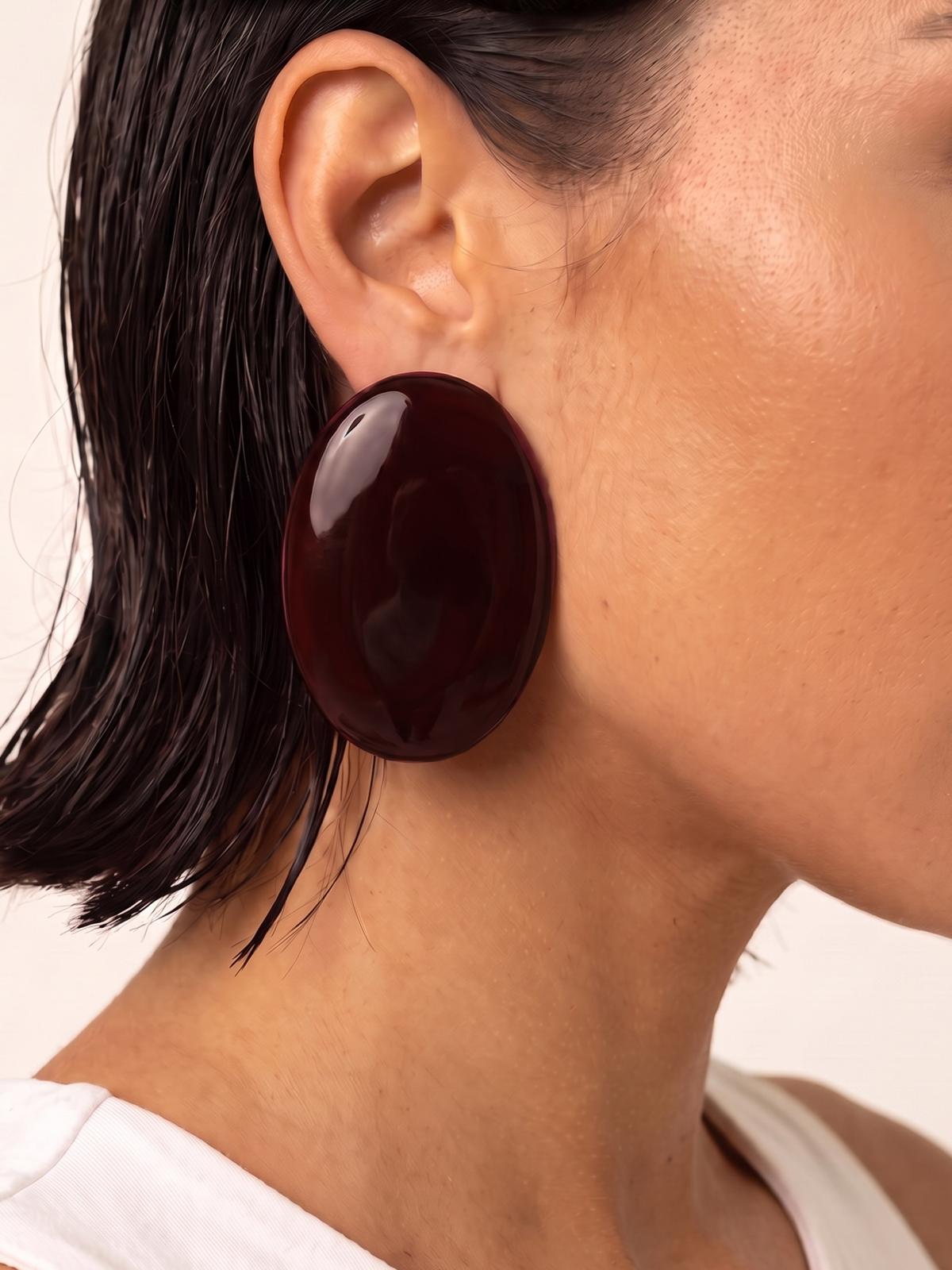 Pendientes Ovalados Marble-Brown