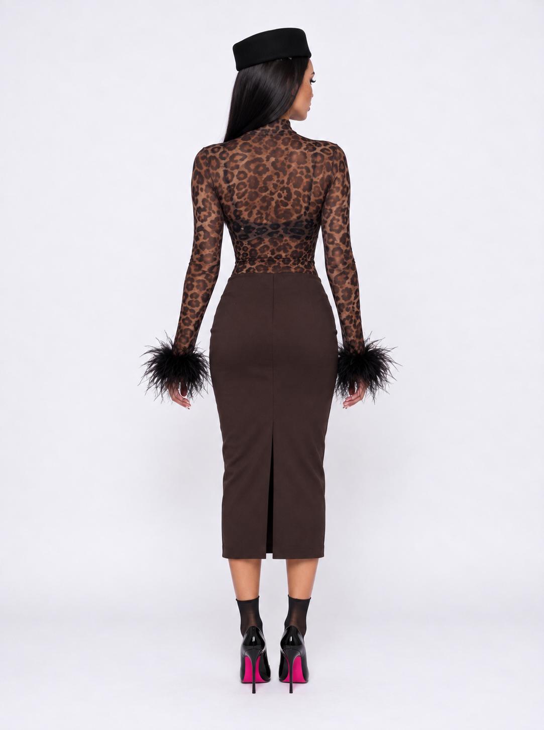 Gonna Midi Perfect Line-Brown