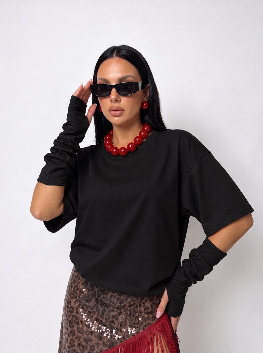 T-Shirt Shoulder On - Black