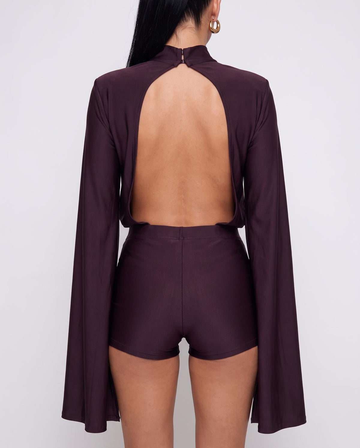 Jumpsuit Fluid Sleeve-Wine