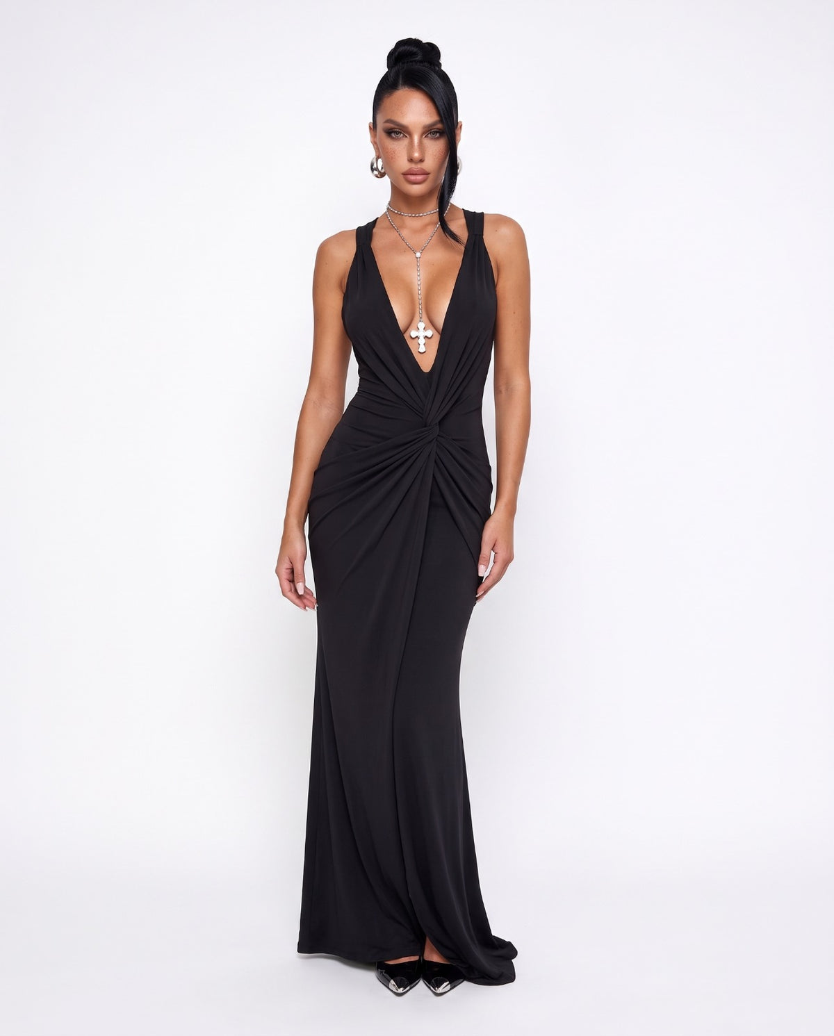 Dress V Long-Black