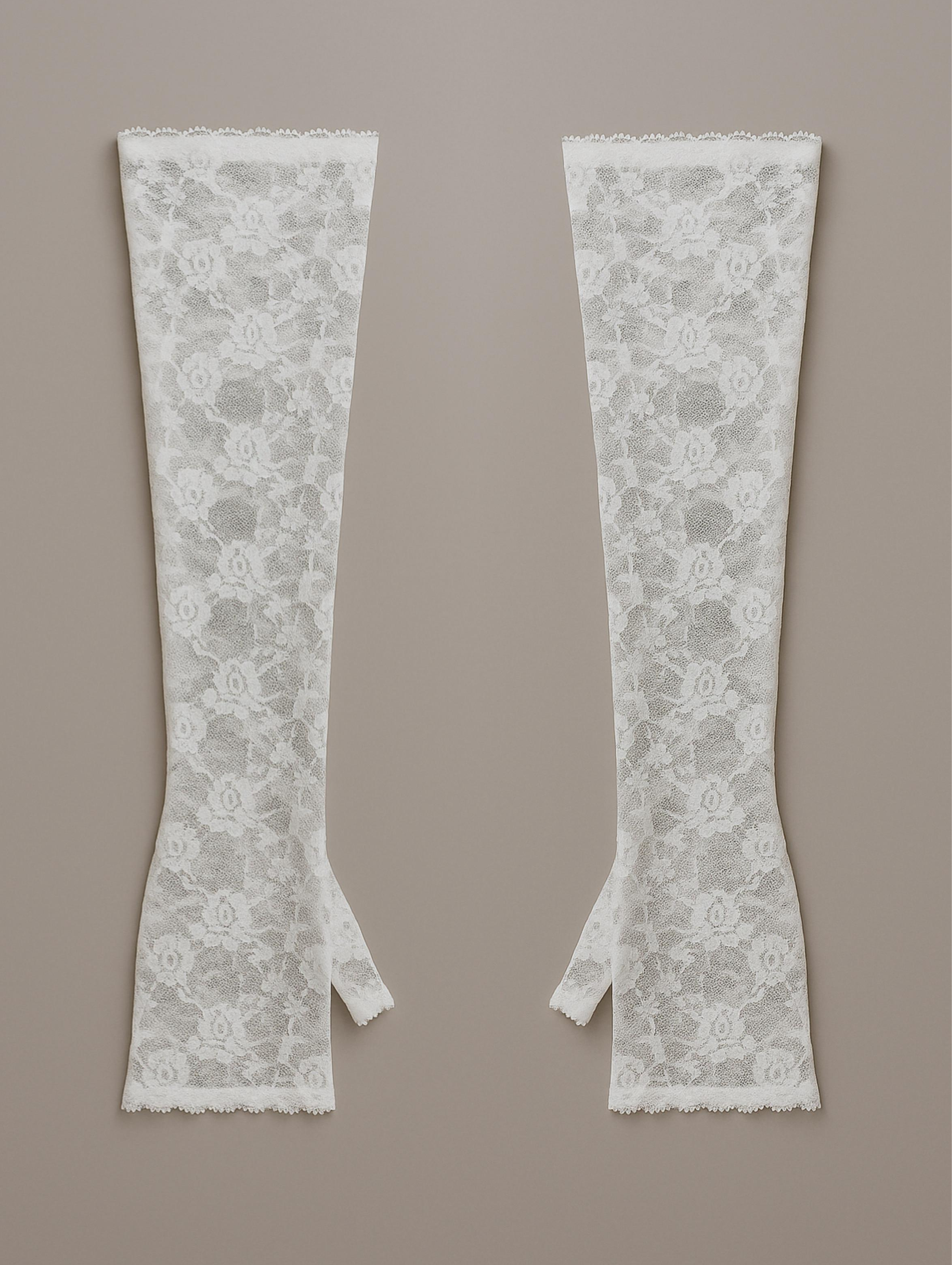 Guanti Lace Femminility - White