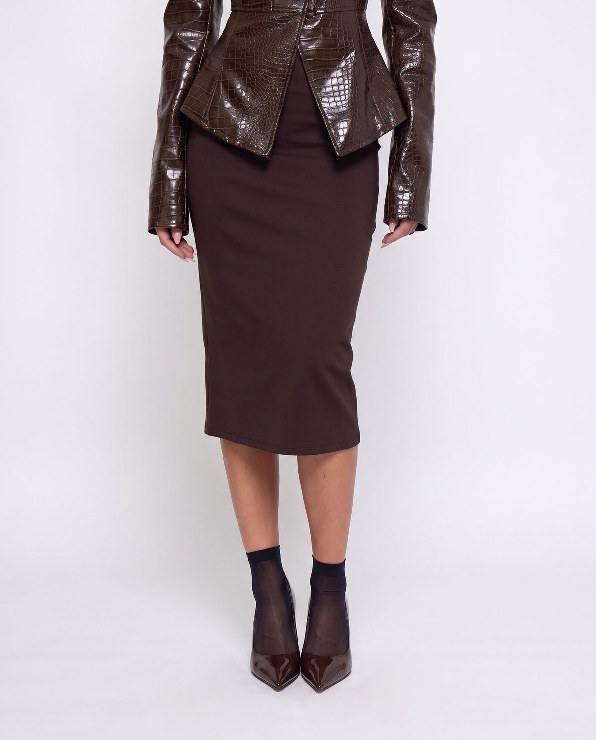 Total Look Brown Croco