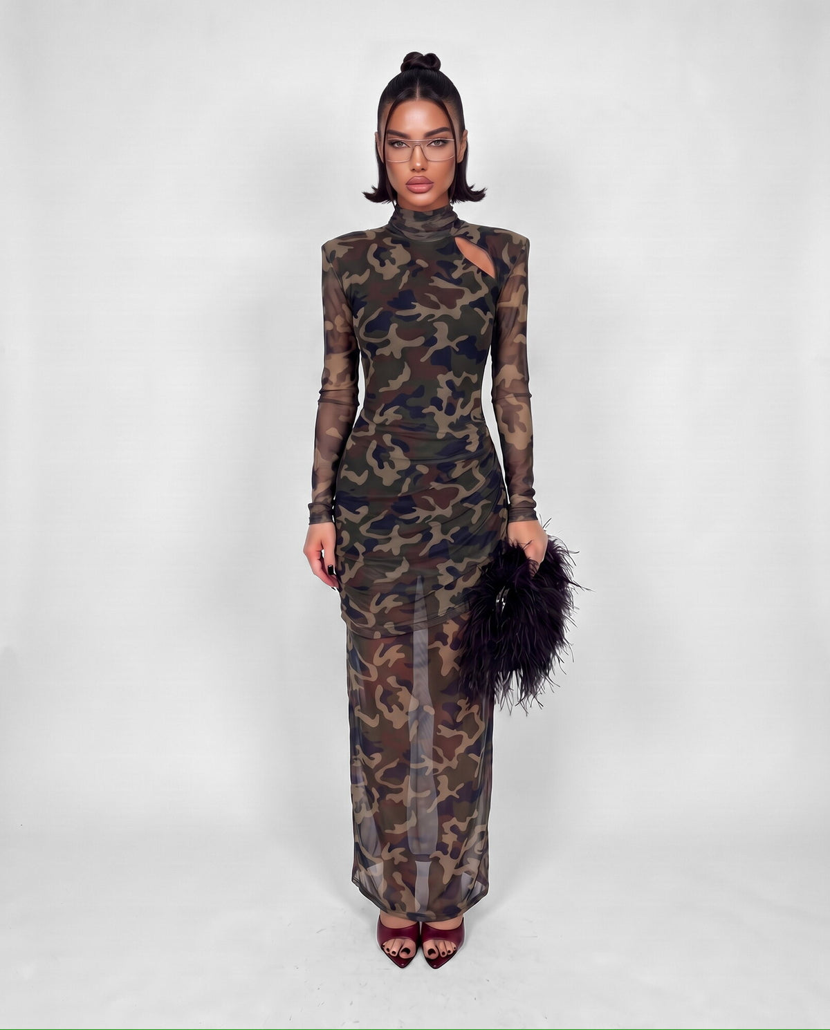 Abito Wild Maxi-Army Green