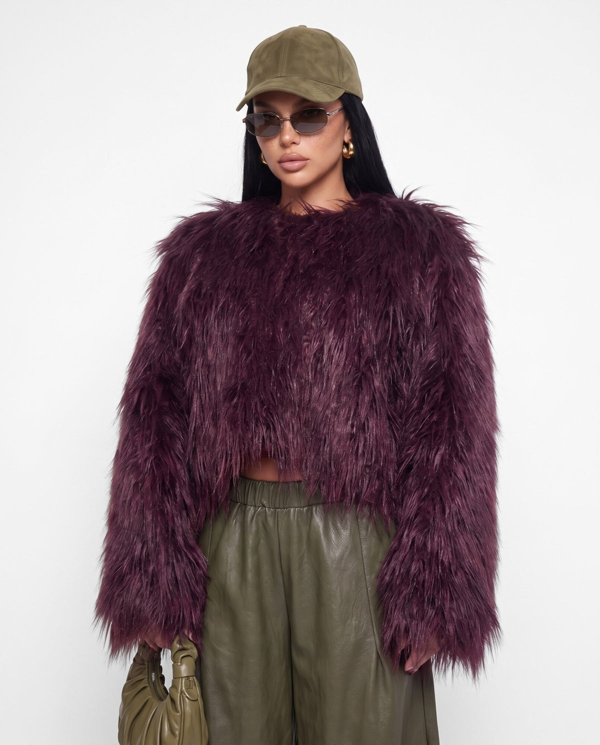 Pelliccia Fluffy Crush-Cherry Red