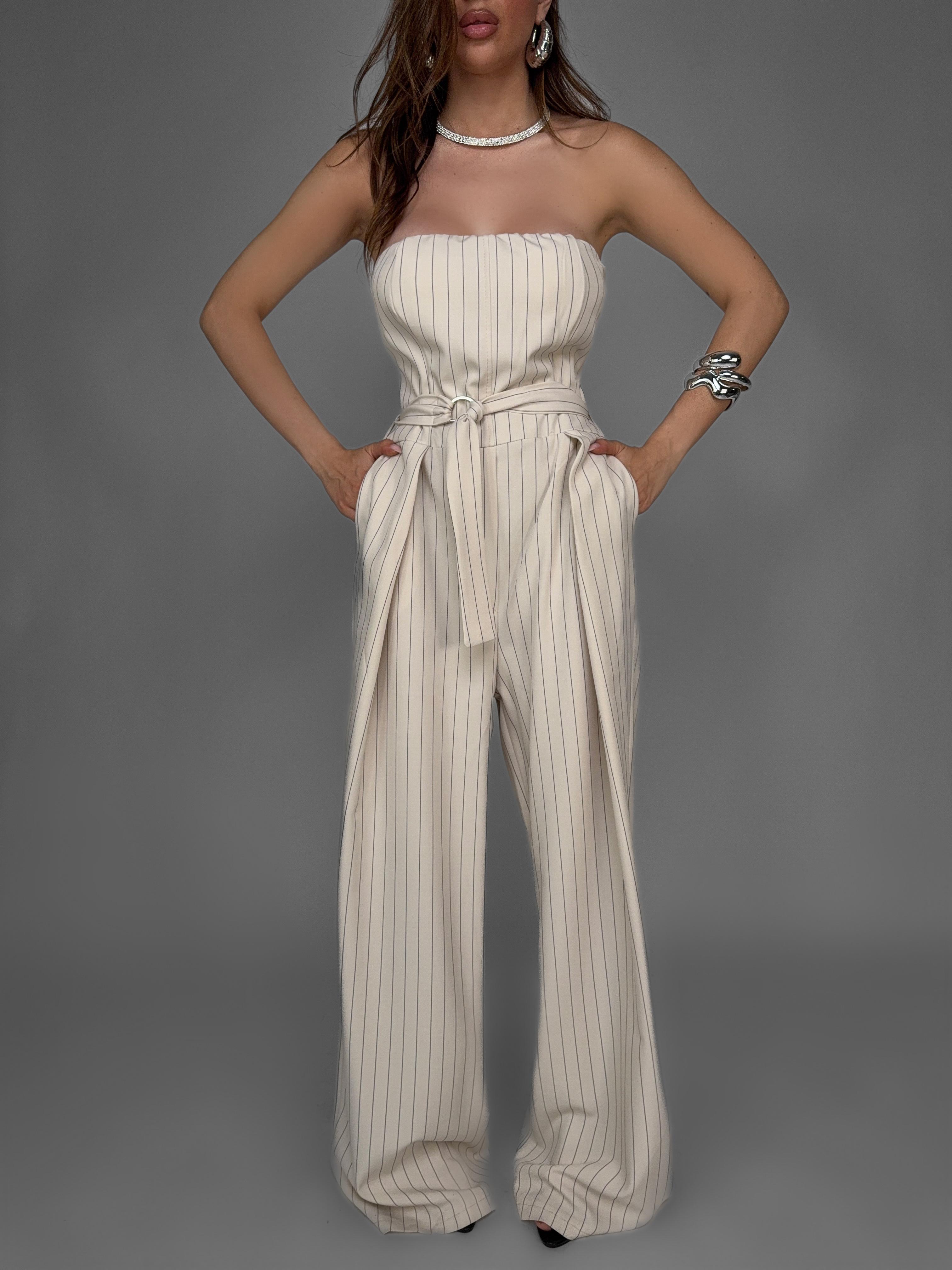 Tuta Striped-Beige