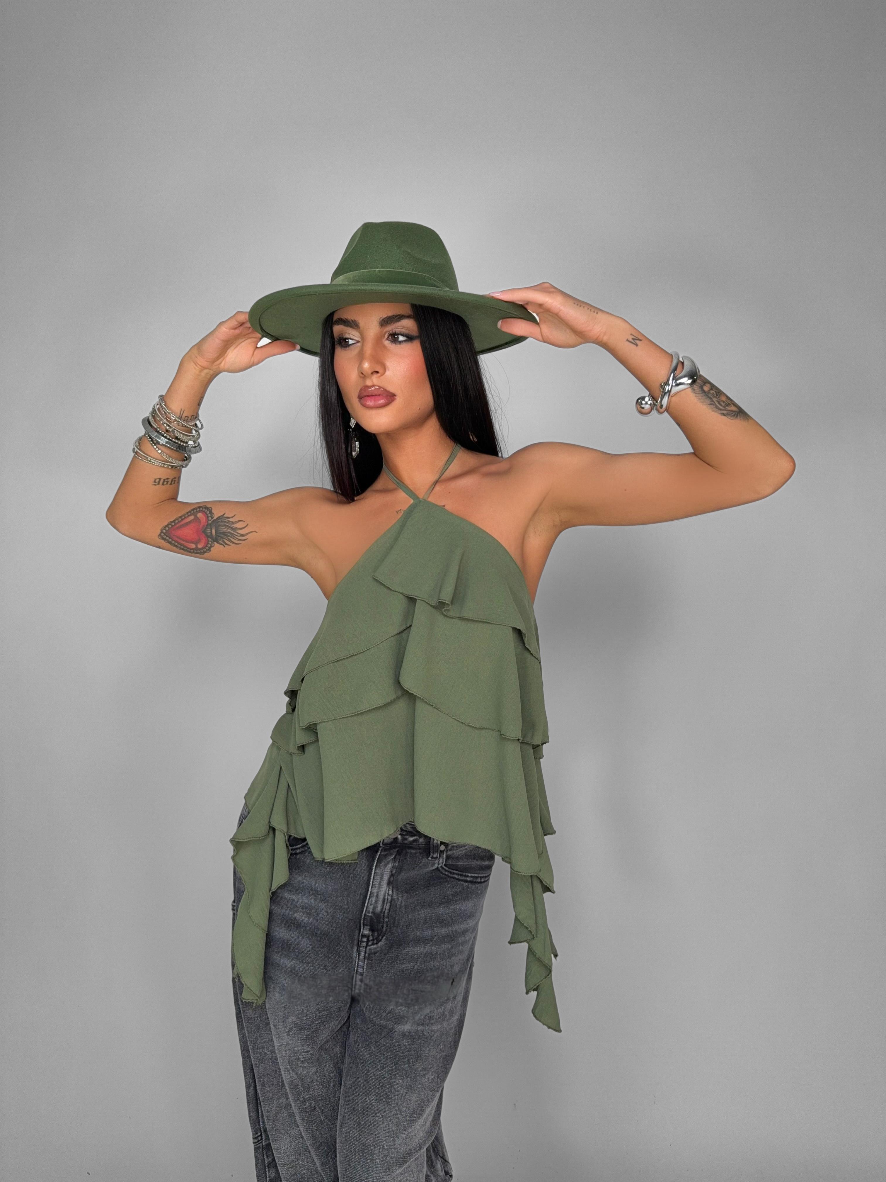 Top Delicate Wave-Green