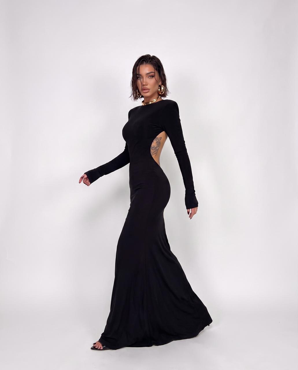 Bare Back Dress - Black