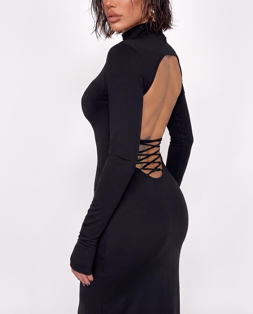 Abito Fitted Lace-Black