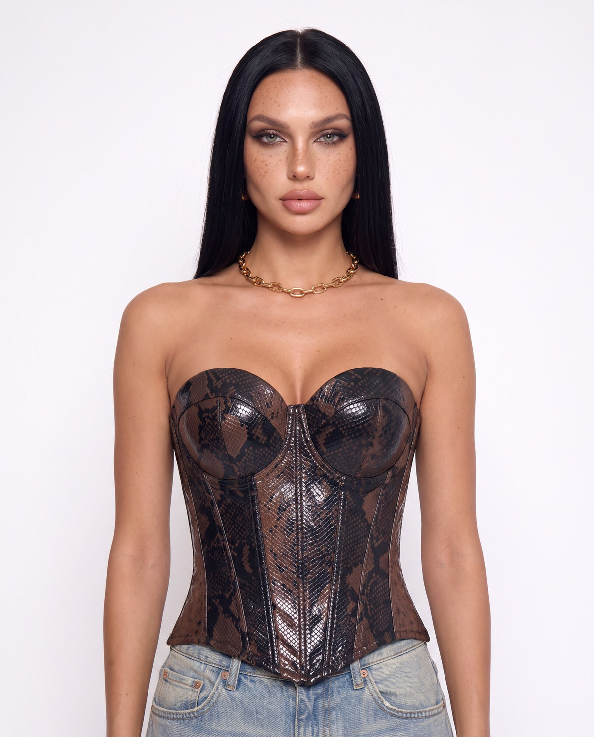 Corsetto Python Glam-Dark Brown